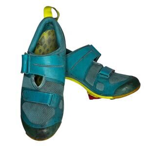 Specialized Triathlon Bike Shoes Teal Yellow Size 39 (8)